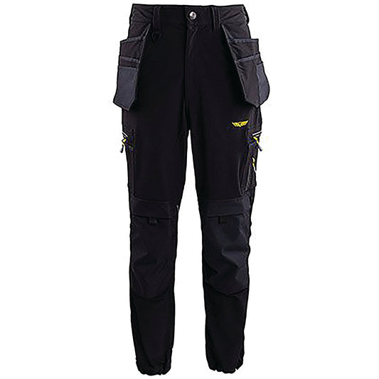 Trojan Tech Men's Cargo Trousers with Holster Pockets, Black, Large