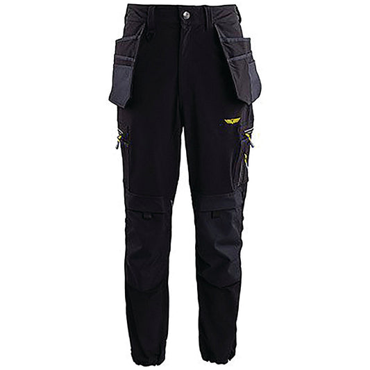 Trojan Tech Men's Cargo Trousers with Holster Pockets, Black, 2XL