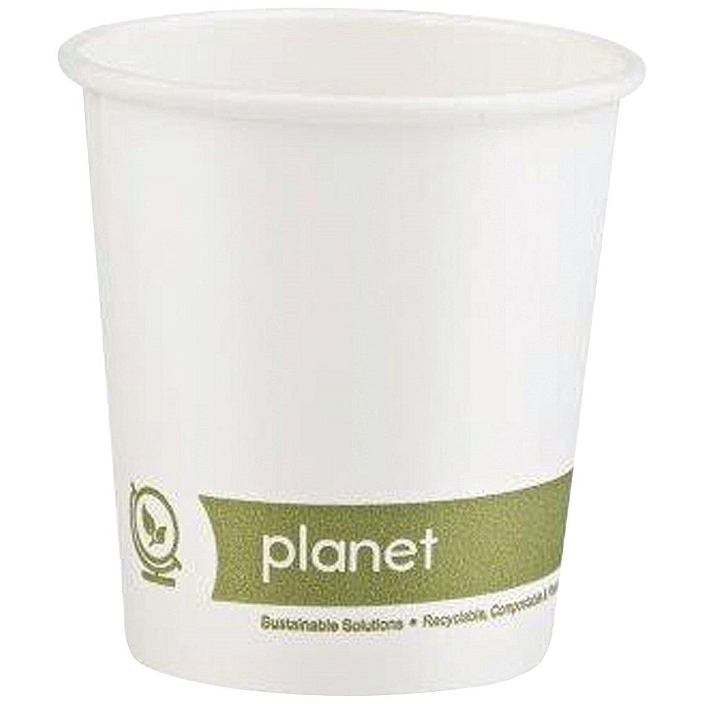 Planet Single Wall Plastic-Free Hot Cup, 120ml, White, Pack of 50 Easy2Order : AS30187