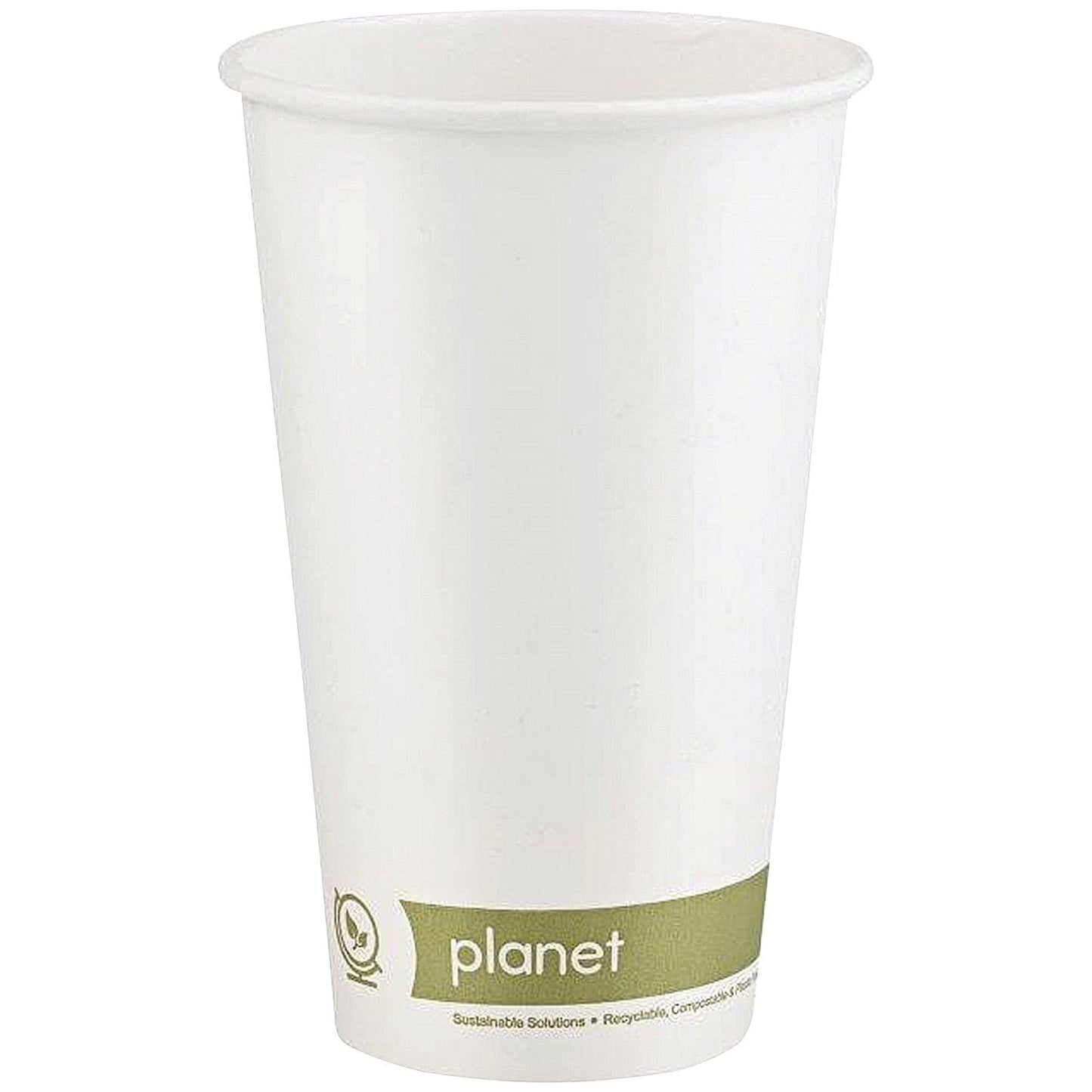 Planet Single Wall Plastic-Free Hot Cup, 454ml, White, Pack of 50 Easy2Order : AS30559