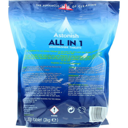 Astonish All in 1 Dishwasher Tablets, Pack of 100