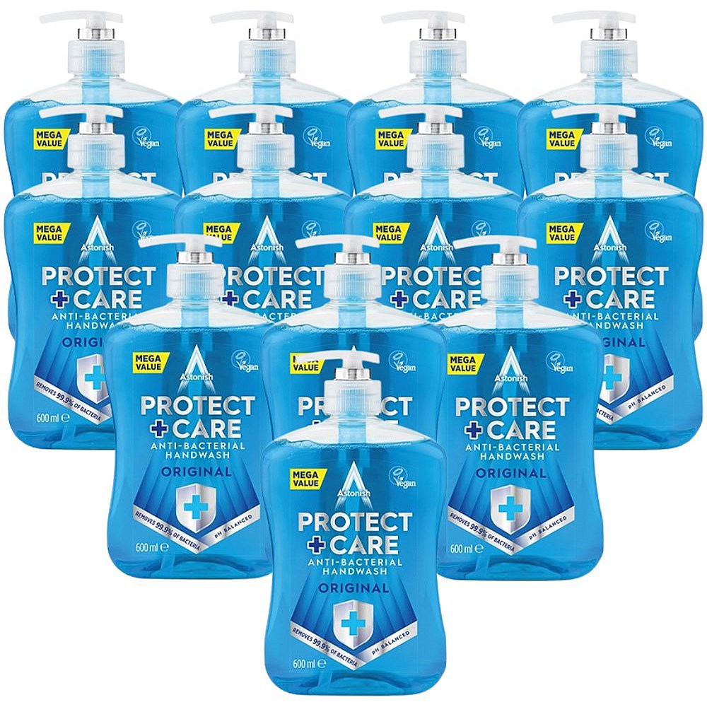 Astonish Vegan Antibacterial Hand Wash, 600ml, Pack of 12