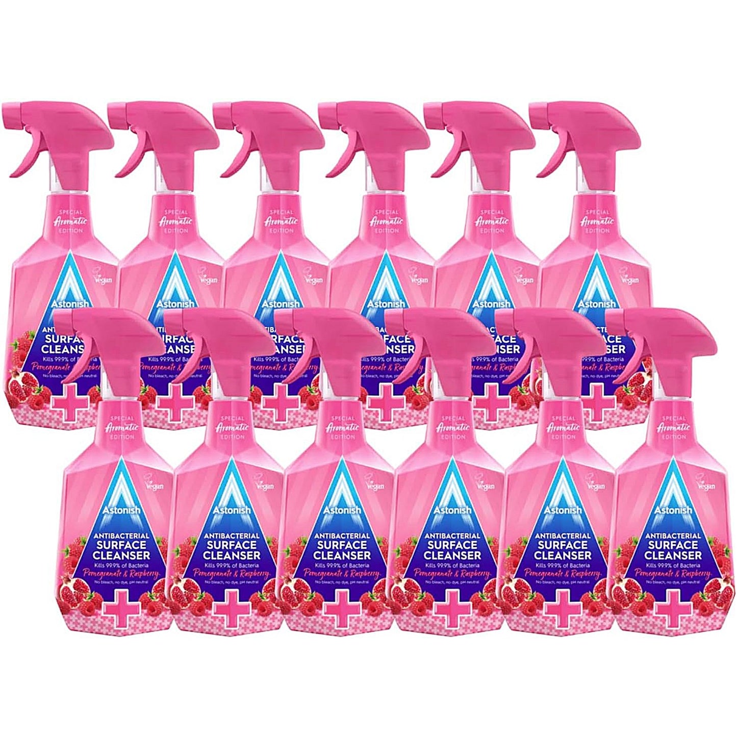 Astonish Antibacterial Surface Cleanser, Pomegranate and Raspberry, 750ml, Pack of 12