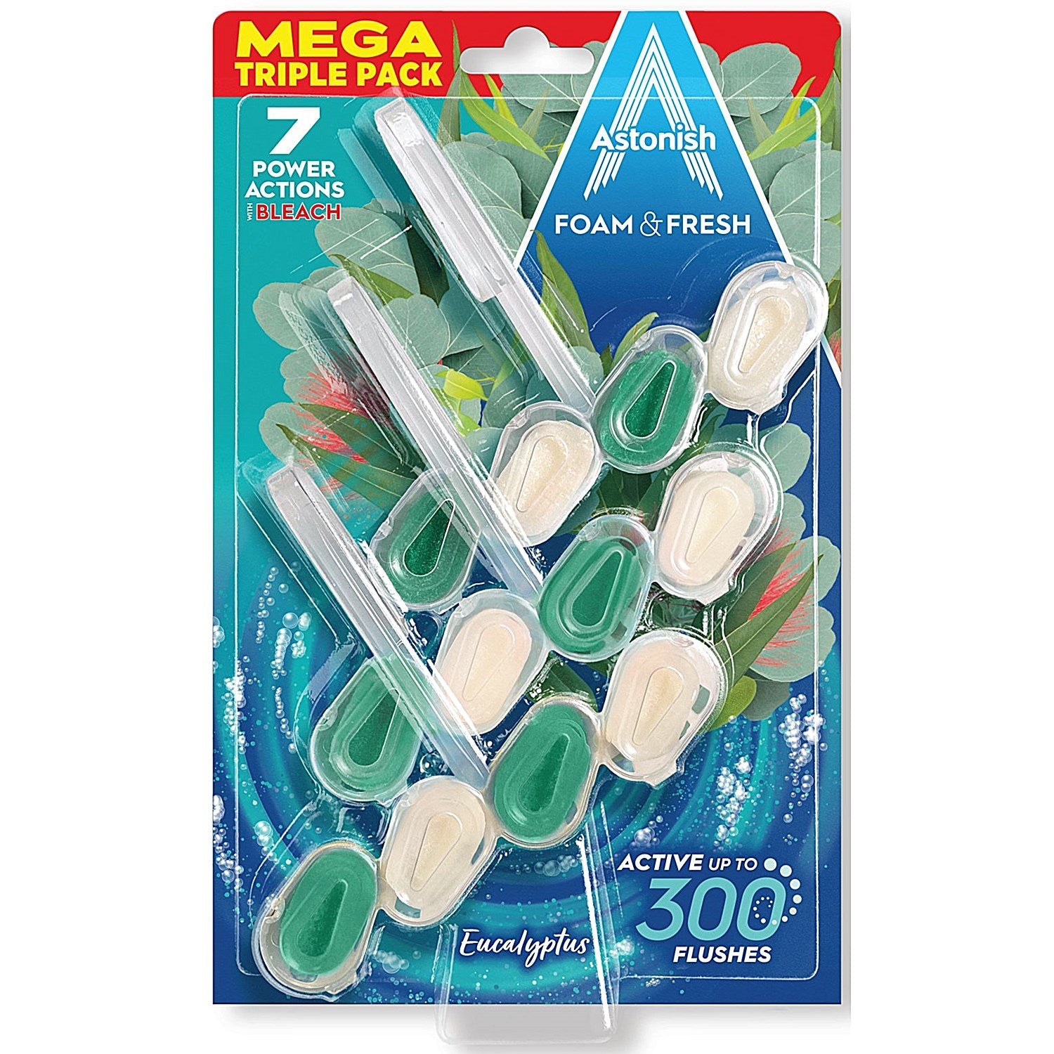 Astonish Foam and Fresh Eucalyptus Toilet Blocks x3 (Pack of 9) Easy2Order : AST21399