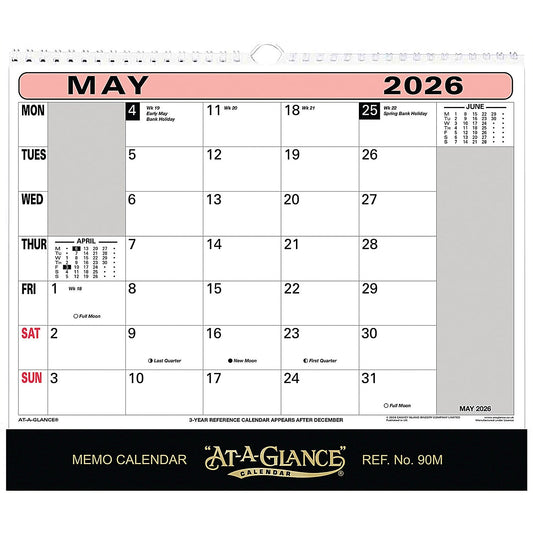At-A-Glance 2026 Wall Calendar, 276x300mm