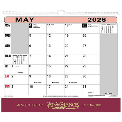 At-A-Glance 2026 Wall Calendar, 276x300mm