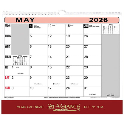 At-A-Glance 2026 Wall Calendar, 276x300mm