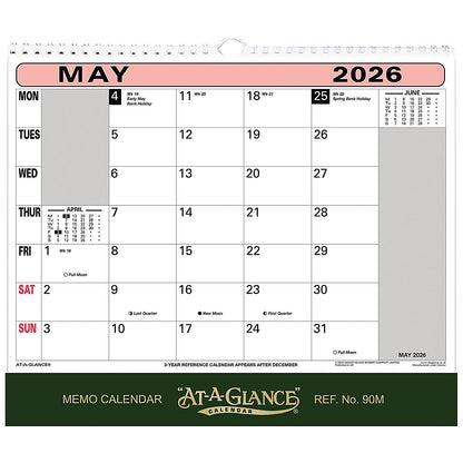 At-A-Glance 2026 Wall Calendar, 276x300mm Easy2Order : AT90M26