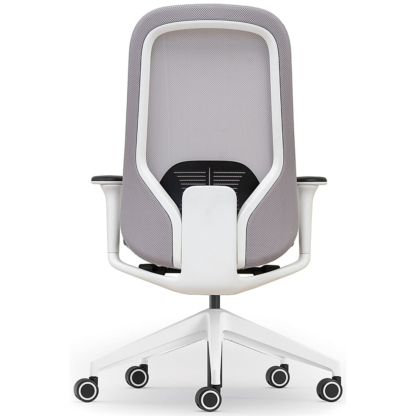 Atelier B22 White Frame Mesh Task Chair, Height Adjustable Arms, Grey