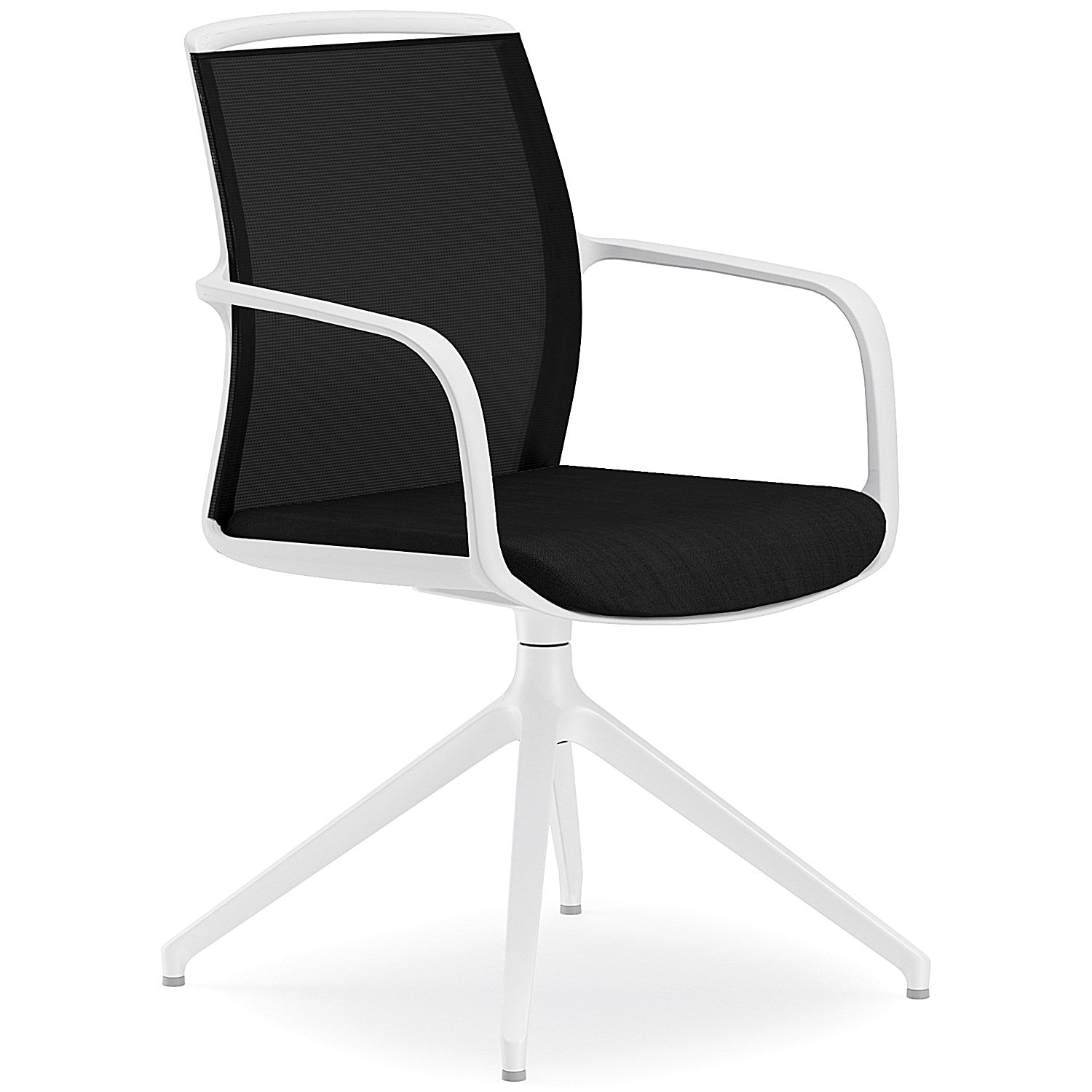 Atelier CT White & Black Swivel Visitors Chair Easy2Order : ATLCTWBWB4SB