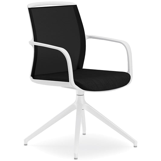 Atelier CT White & Black Swivel Visitors Chair Easy2Order : ATLCTWBWB4SB