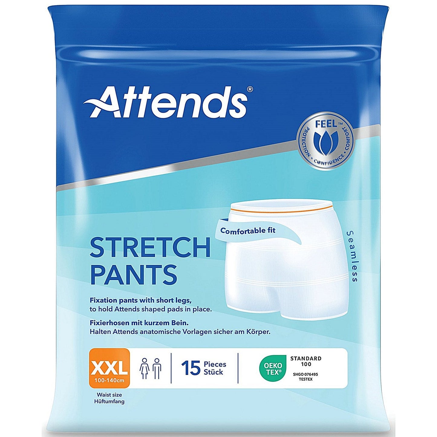 Attends Stretch Boxer Pants XXL x10 Pack of 15