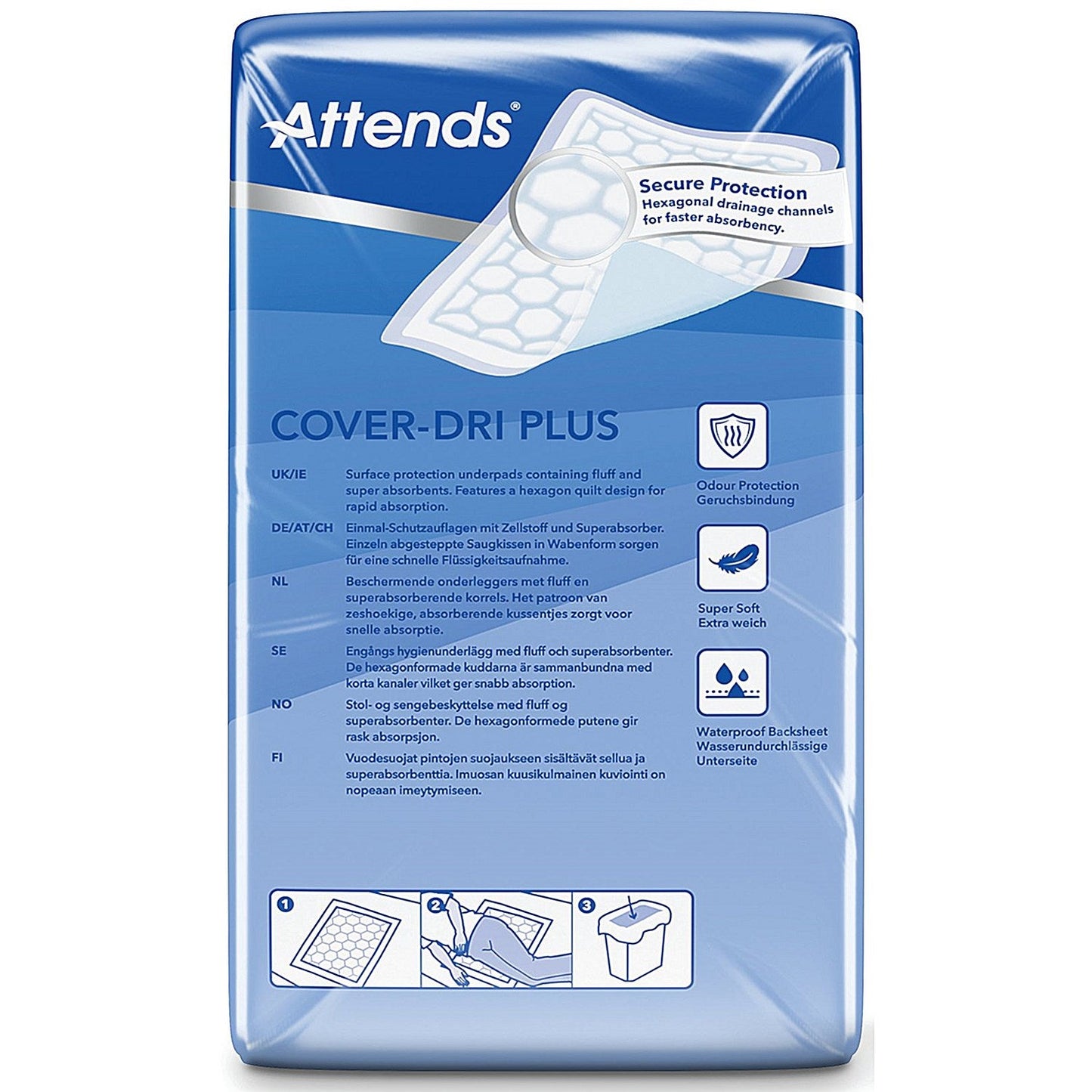 Attends Cover-Dri Bed Pad 600x600mm Plus x4 Pack of 50 Easy2Order : ATN20392