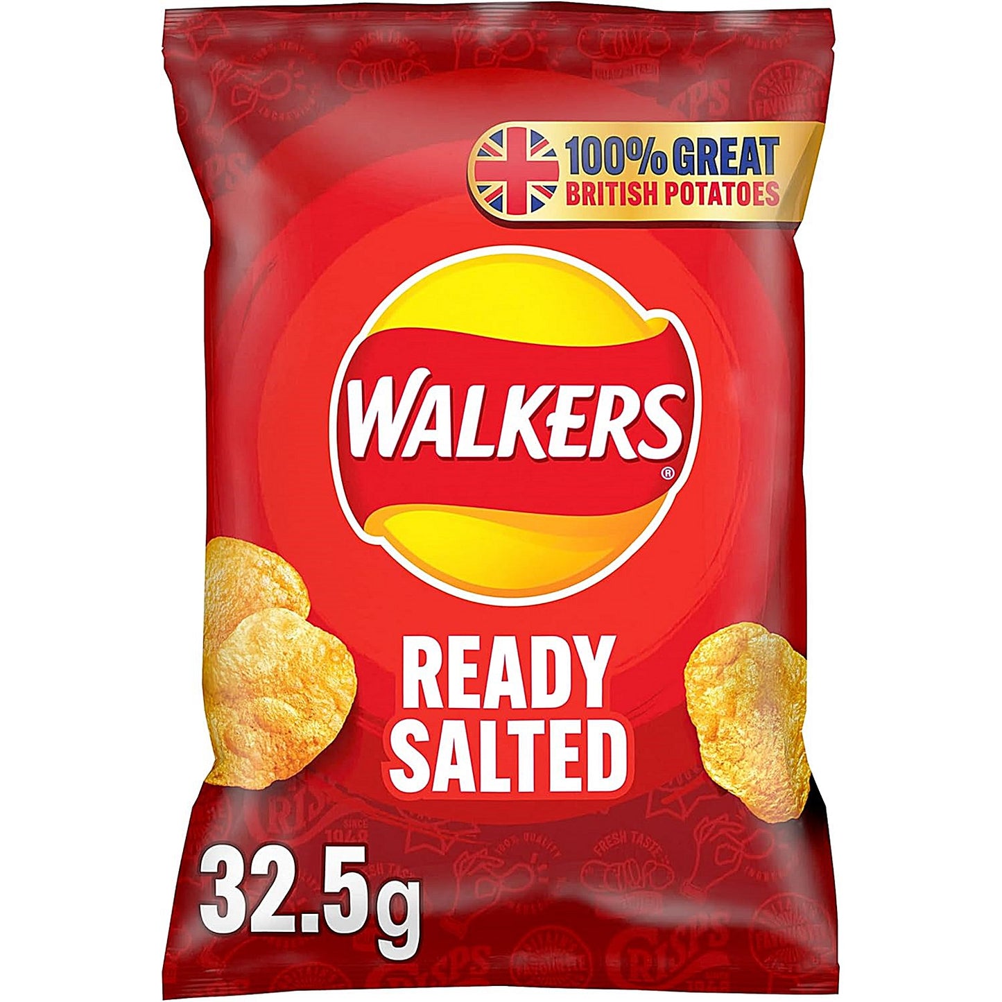 Walkers Ready Salted Crisps, 32.5g, Pack of 32
