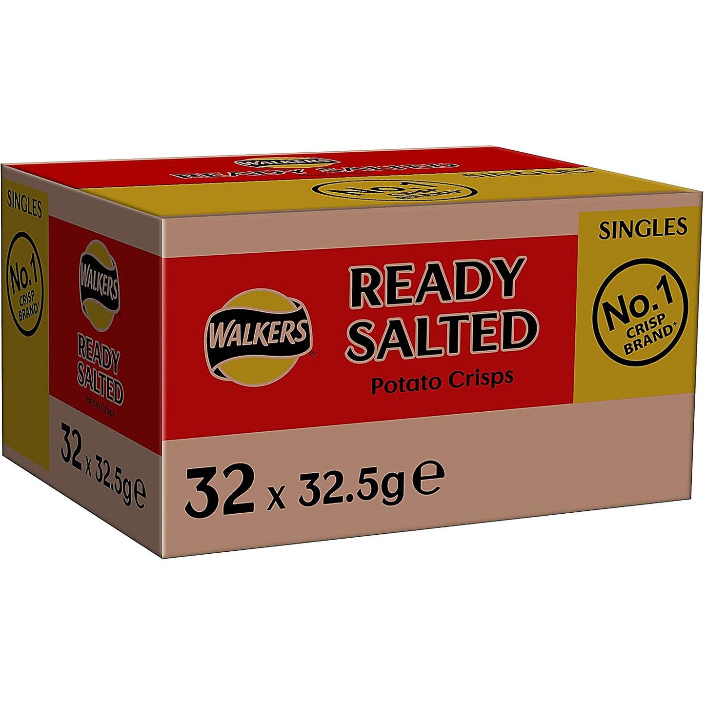 Walkers Ready Salted Crisps, 32.5g, Pack of 32