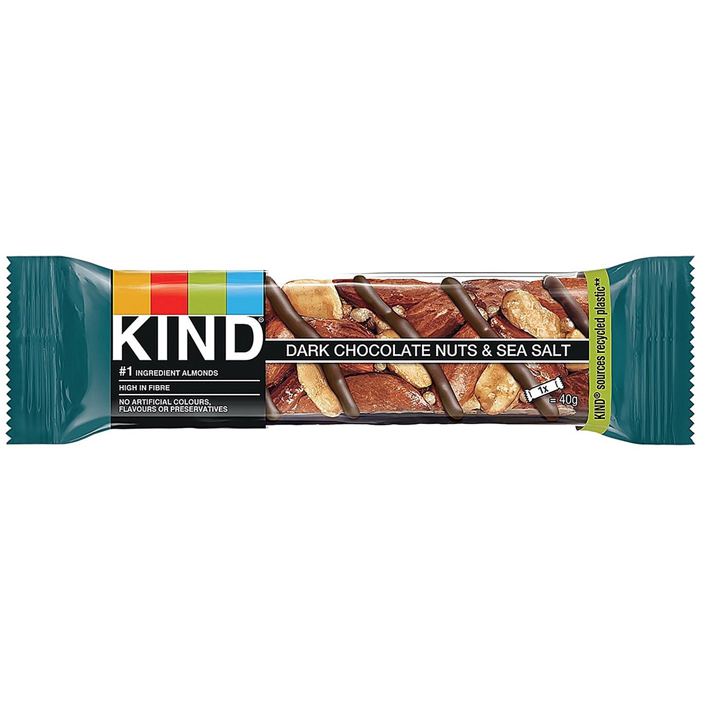 Kind Dark Chocolate Nuts and Sea Salt Snack Bar, 40g, Pack of 12