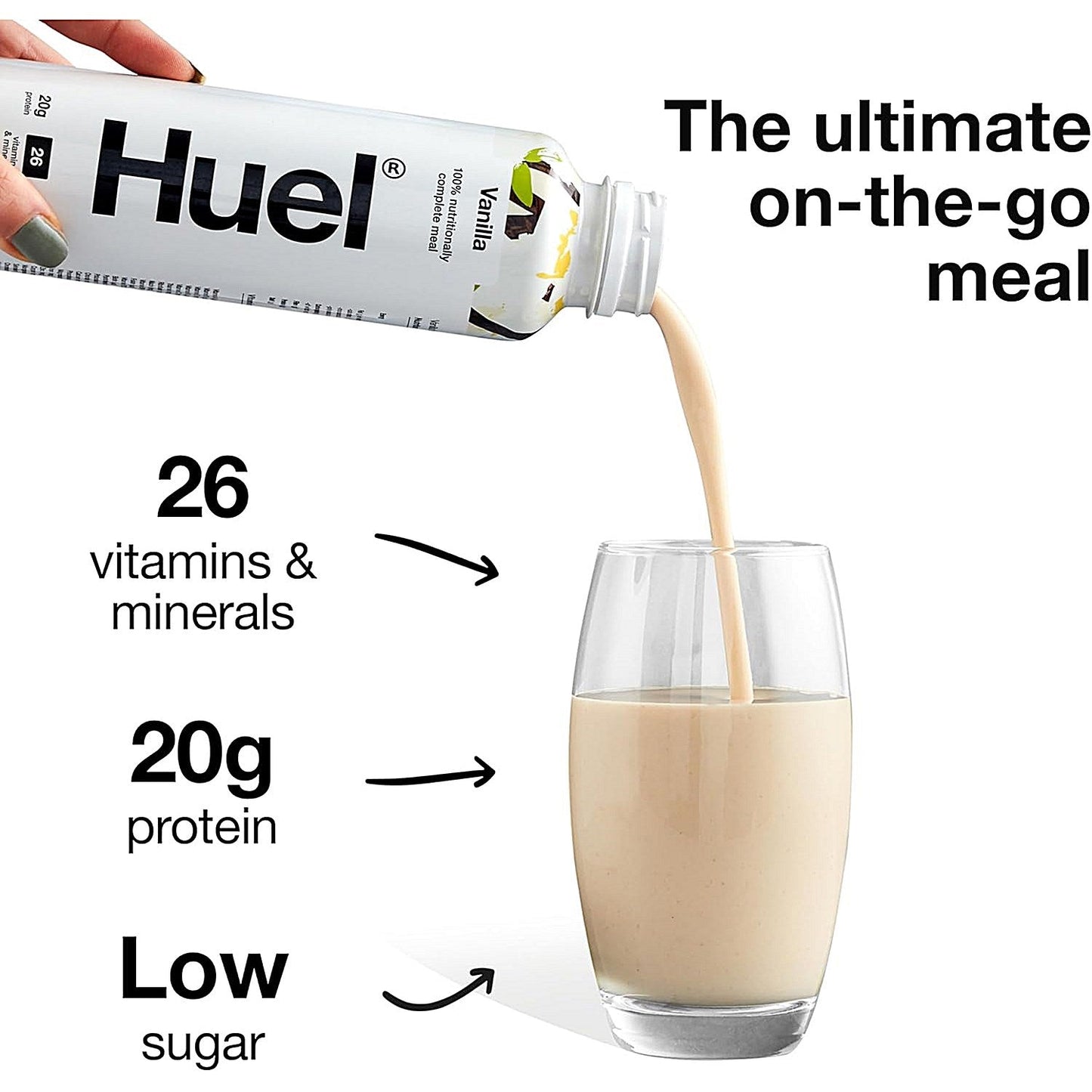 Huel Vanilla Complete Meal Drink, 500ml, Pack of 8