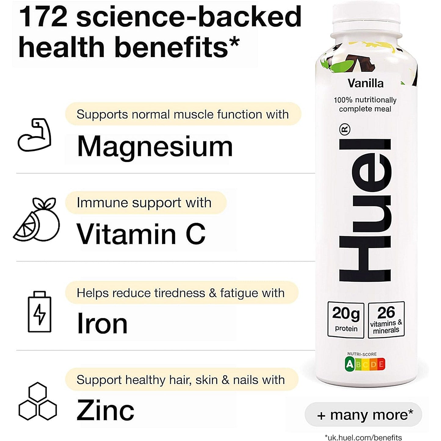 Huel Vanilla Complete Meal Drink, 500ml, Pack of 8