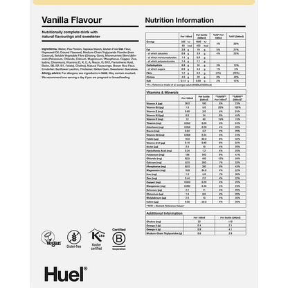 Huel Vanilla Complete Meal Drink, 500ml, Pack of 8 Easy2Order : AU63347