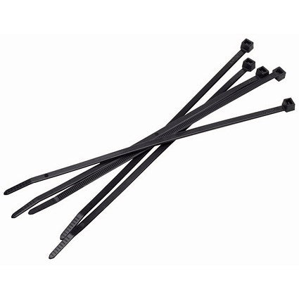 Avery Dennison Cable Ties, 140mmx3.6mm, Black, Pack of 100