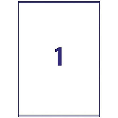 Avery L7567-25 Laser Labels, 1 Per Sheet, 210x297mm, Clear, 25 Labels