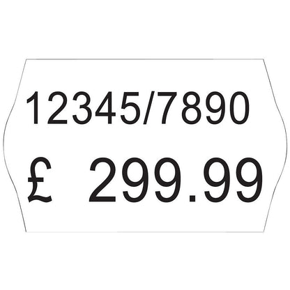 Avery Dennison Labels for Labelling Gun, 2-Line, Permanent, White, 16x26mm, 1200 per Roll, Pack of 10