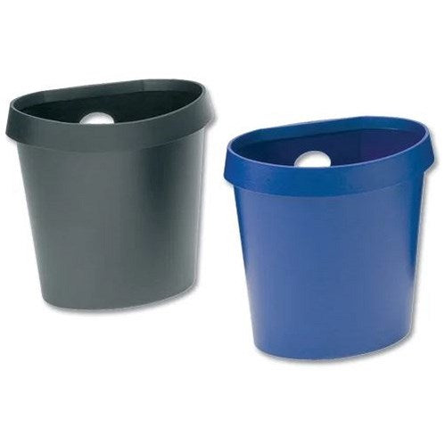 Avery DR500 Waste Bin, Rim Flat Back, 18 Litres, W350xD250xH340mm, Black