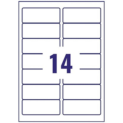 Avery J8163-100 Inkjet Labels, 14 Per Sheet, 99.1x38.1mm, White, 1400 Labels