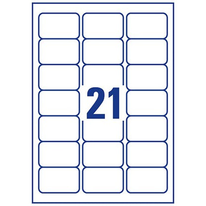 Avery J8560-25 Inkjet Labels, 21 Per Sheet, 63.5x38.1mm, Clear, 525 Labels