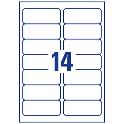 Avery J8563-25 Inkjet Labels, 14 Per Sheet, 99.1x38.1mm, Clear, 350 Labels