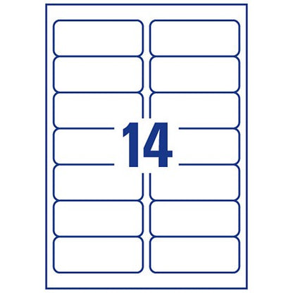 Avery J8563-25 Inkjet Labels, 14 Per Sheet, 99.1x38.1mm, Clear, 350 Labels