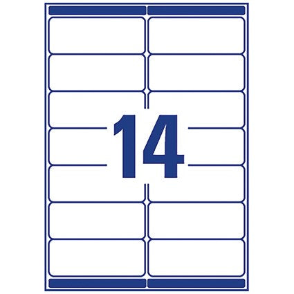 Avery L7163-40 Laser Labels, 14 Per Sheet, 99.1x38.1mm, White, 560 Labels