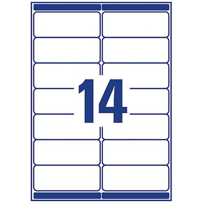 Avery L7163-40 Laser Labels, 14 Per Sheet, 99.1x38.1mm, White, 560 Labels