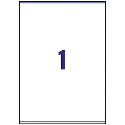 Avery LR7167-100 Recycled Laser Labels, 1 Per Sheet, 199.6 x 289.1mm, White, 100 Labels