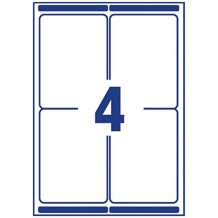 Avery L7169-250 Laser Labels, 4 Per Sheet, 139x99.1mm, White, 1000 Labels