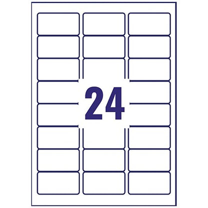Avery J8159-100 Inkjet Labels, 24 Per Sheet, 63.5x33.9mm, White, 2400 Labels