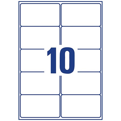 Avery J8173-100 Inkjet Labels, 10 Per Sheet, 99.1x57.0mm, White, 1000 Labels