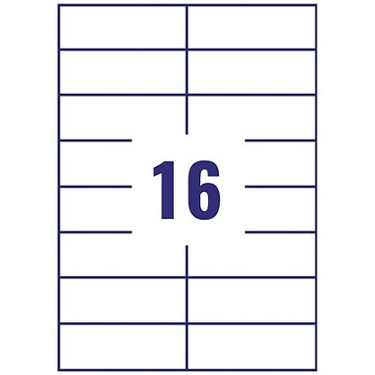 Avery 3484 Multi-Purpose Labels, 16 Per Sheet, 105x37mm, White, 1600 Labels