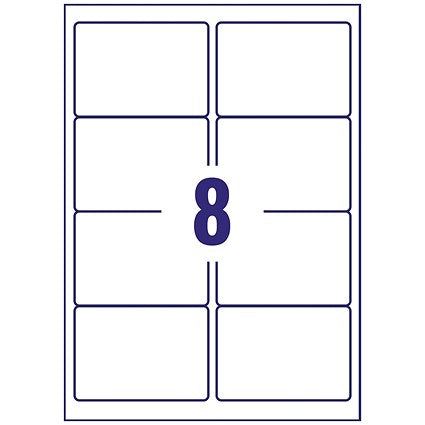 Avery J8165-100 Inkjet Labels, 8 Per Sheet, 99.1x67.7mm, White, 100 Labels