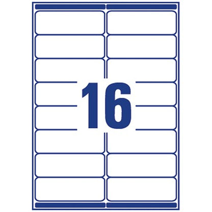 Avery L7162-250 Laser Labels, 16 Per Sheet, 99.1x33.9mm, White, 4000 Labels
