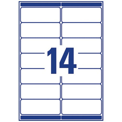 Avery L7163-100 Laser Labels, 14 Per Sheet, 99.1x38.1mm, White, 1400 Labels