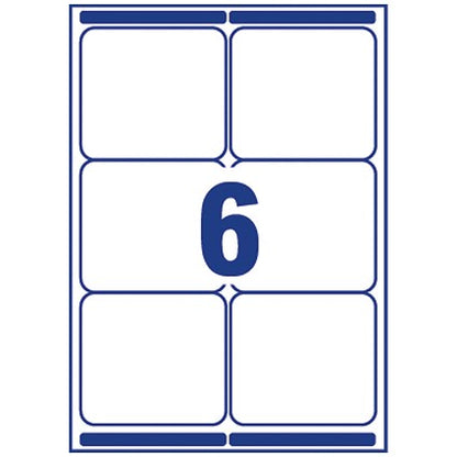 Avery L7166-250 Laser Labels, 6 Per Sheet, 99.1x93.1mm, White, 1500 Labels