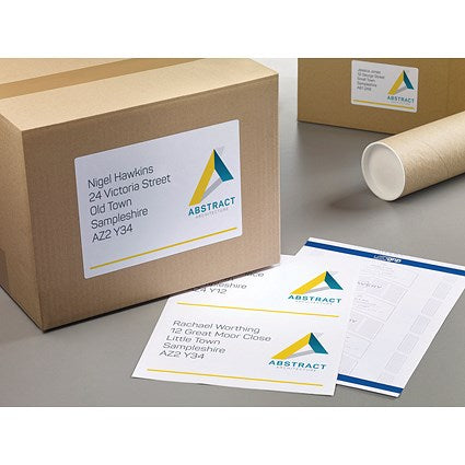 Avery L7168-250 Laser Labels, 2 Per Sheet, 199.6x143.5mm, White, 500 Labels
