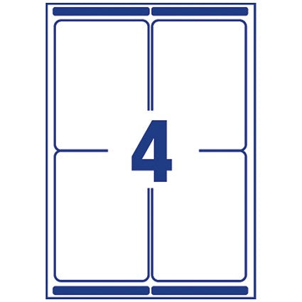 Avery L7169-100 Laser Labels, 4 Per Sheet, 139x99.1mm, White, 400 Labels