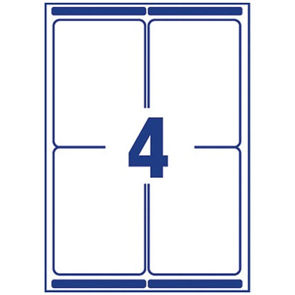 Avery L7169-100 Laser Labels, 4 Per Sheet, 139x99.1mm, White, 400 Labels