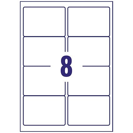 Avery L7565-25 Laser Labels, 8 Per Sheet, 99.1x67.7mm, Clear, 200 Labels