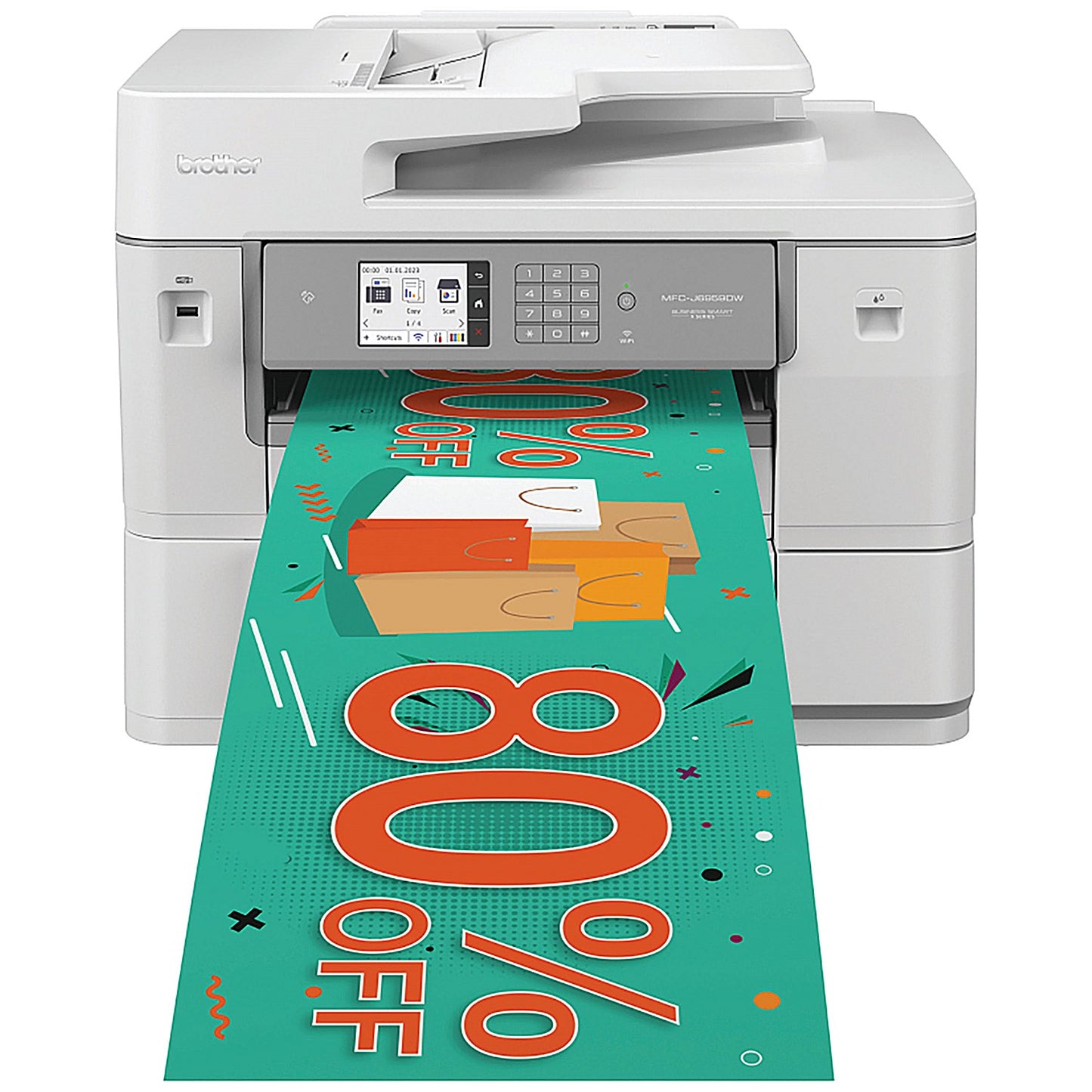 Brother MFC-J6959DW Professional A3 Wireless All-In-One Inkjet Printer, White