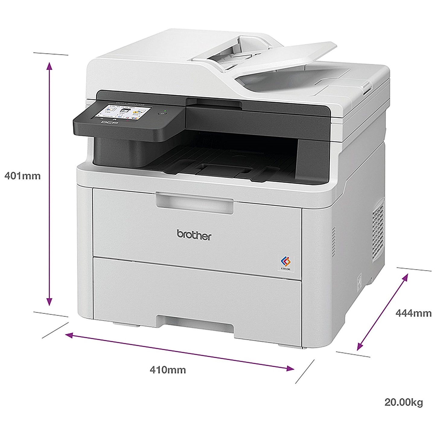 Brother DCP-L3560CDW A4 Wireless 3-In-1 Colour Laser Printer, White