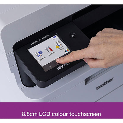 Brother MFC-L3740CDW A4 Wireless All-In-One Colour Laser Printer, White
