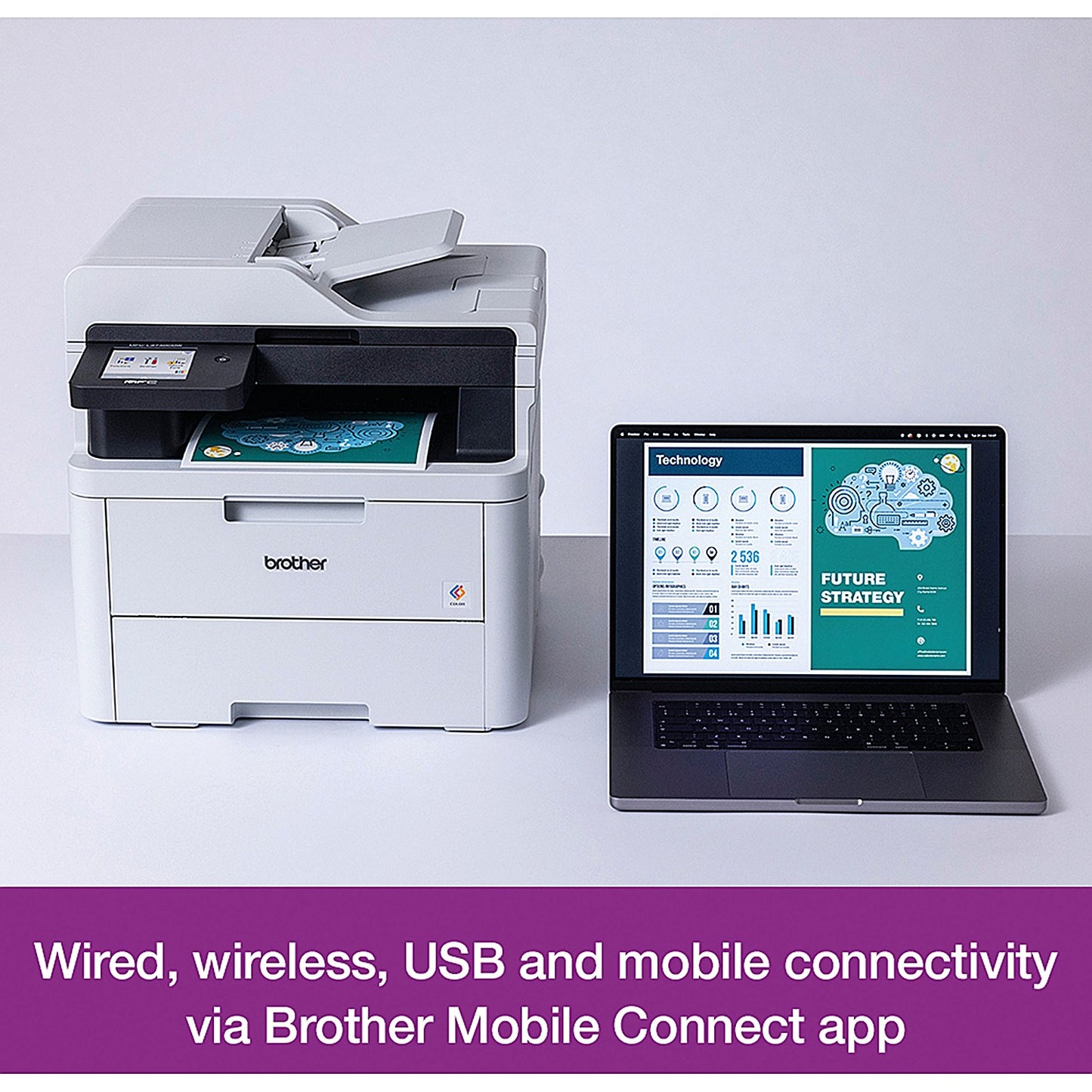 Brother MFC-L3740CDW A4 Wireless All-In-One Colour Laser Printer, White